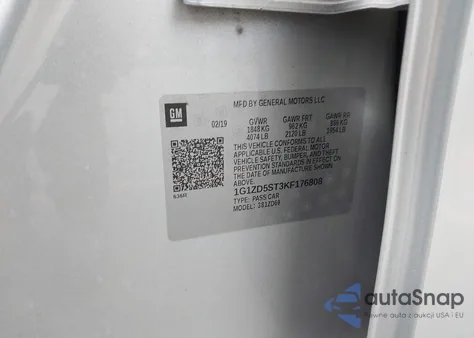 2019 Chevrolet Malibu Lt из США, поврежденный, VIN 1G1ZD5ST3KF176808